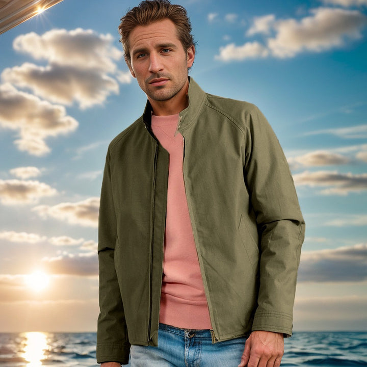 Herren elegante Steppjacke mit hohem Kragen und praktischen Taschen Aliams