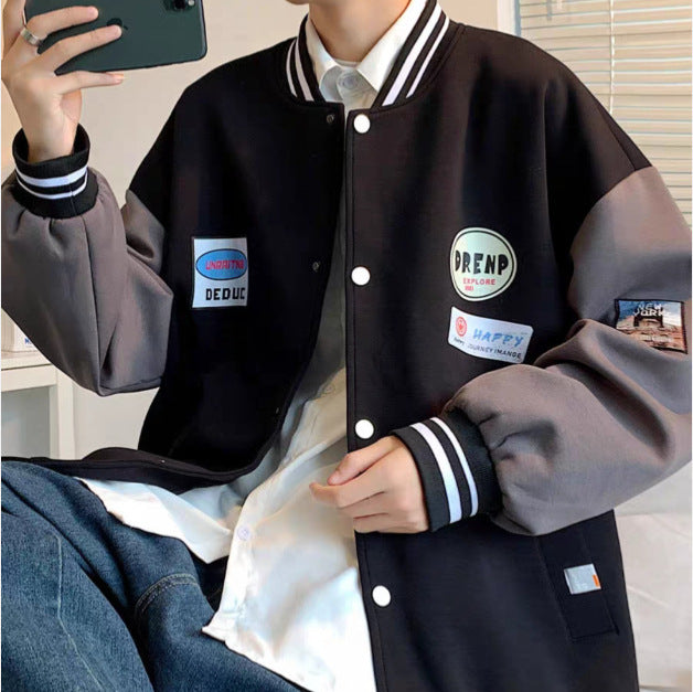 Herren Collegejacke mit praktischen Taschen und Stickereien Aliams