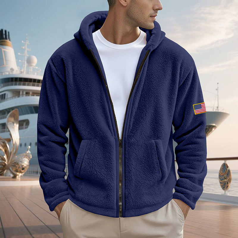 Herren Fleecejacke mit hohem Kragen und praktischen Seitentaschen Aliams