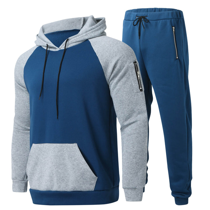Herren Sportliches Kapuzenpullover- und Jogginghosen-Set mit funktionalen Seitentaschen Aliams