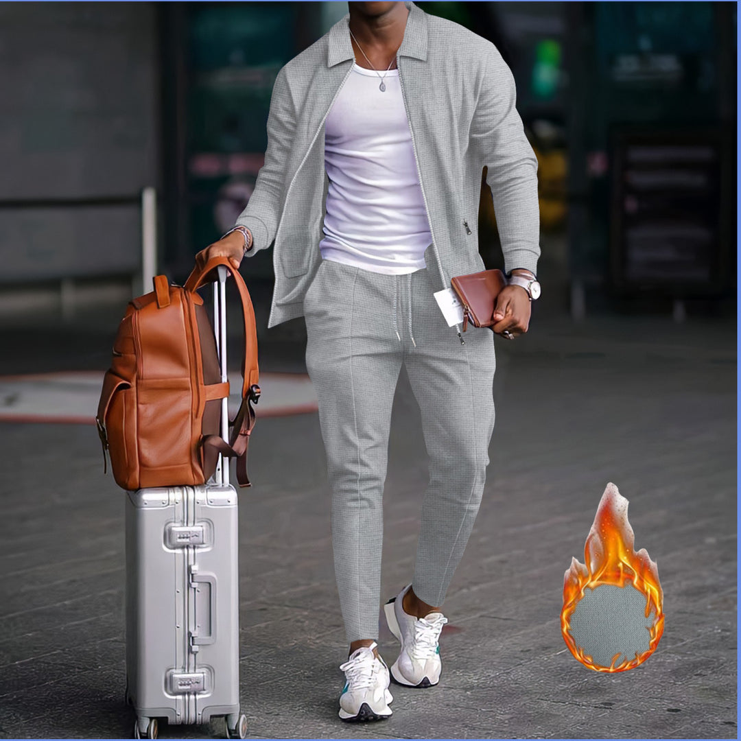 Herren sportliches Freizeitanzug mit strukturiertem Design und elastischem Bund Aliams