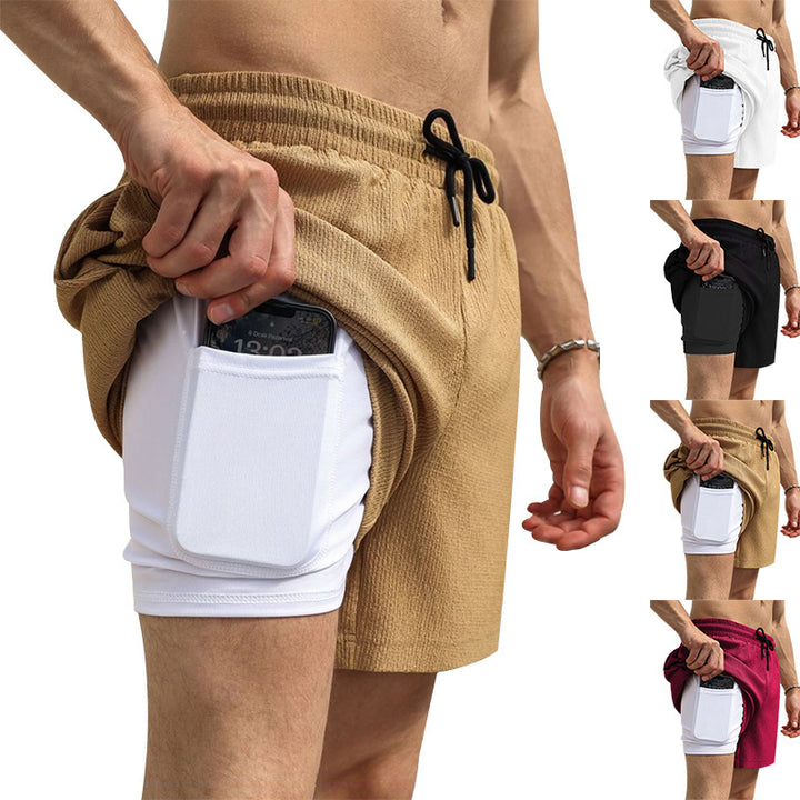 Herren Sportliche Shorts mit integriertem Handytasche Aliams