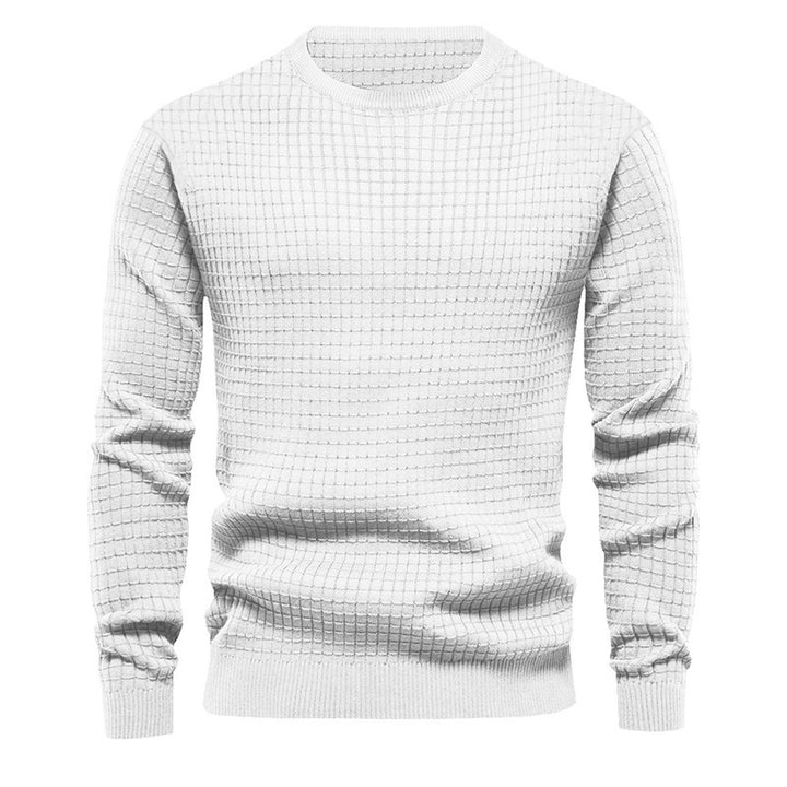 Herren hochwertiger Strickpullover mit strukturiertem Design und klassischem Rundhalsausschnitt Aliams