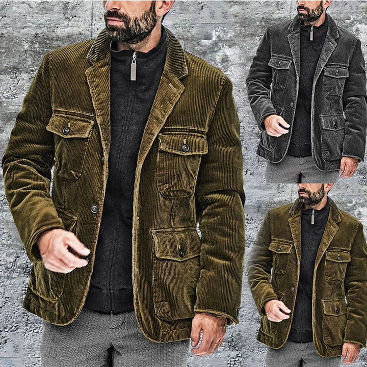 Herren Cordjacke mit praktischen aufgesetzten Taschen und modernem Schnitt Aliams