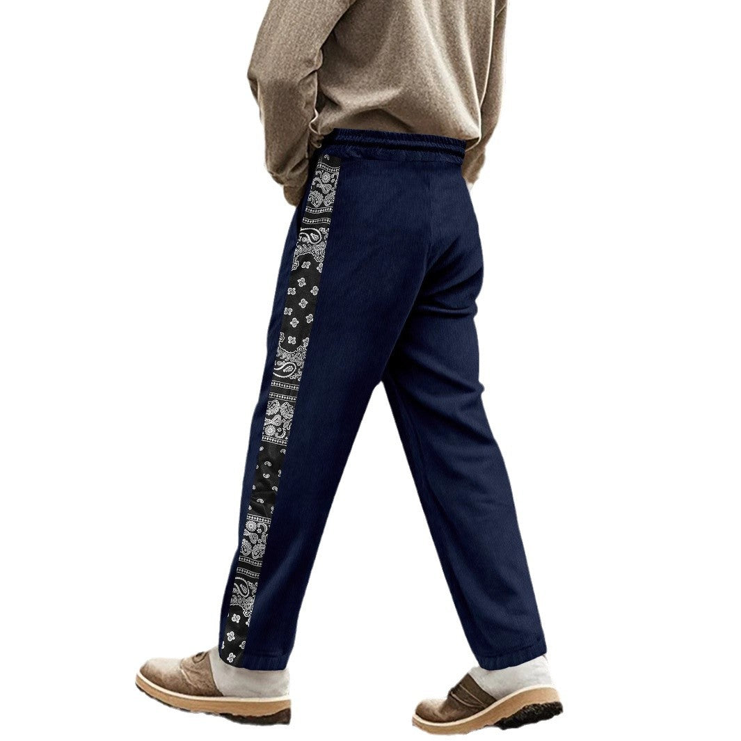 Herren stylische Jogginghose mit seitlichem Grafikdesign und elastischem Bund Aliams