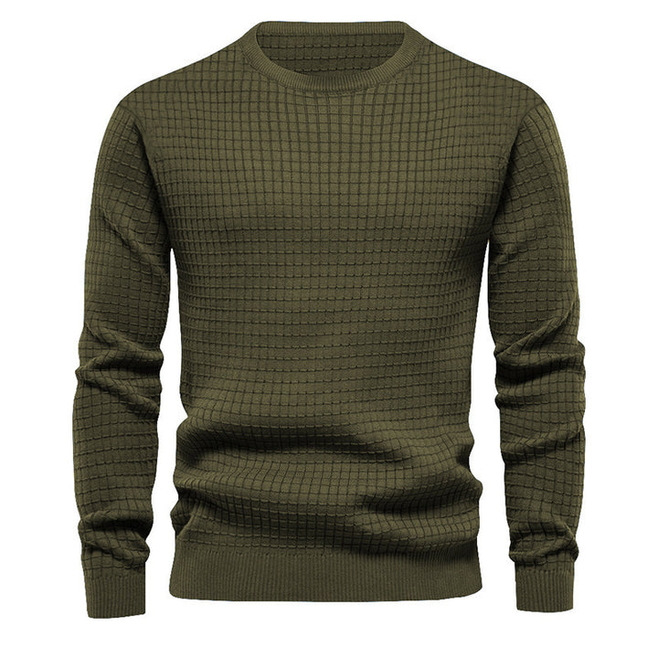 Herren hochwertiger Strickpullover mit strukturiertem Design und klassischem Rundhalsausschnitt Aliams