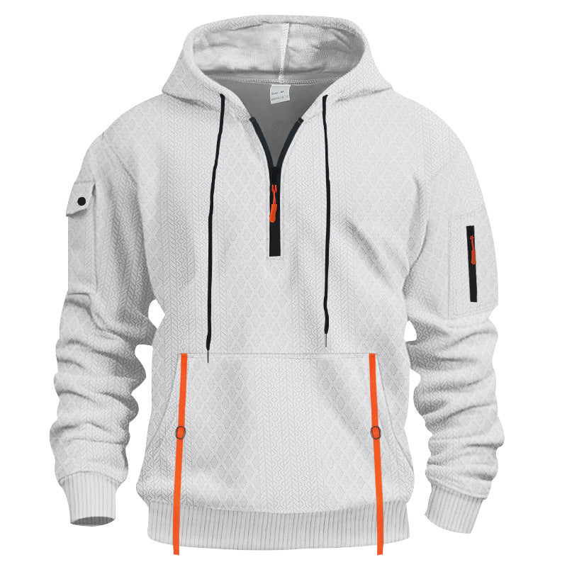 Herren sportlicher Kapuzenpullover mit Struktur und praktischen Taschen Aliams
