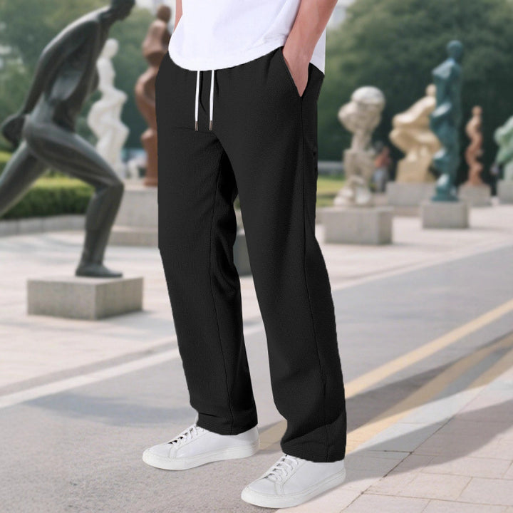 Herren Bequeme Freizeithose mit verstellbarem Bund und seitlichen Taschen Aliams