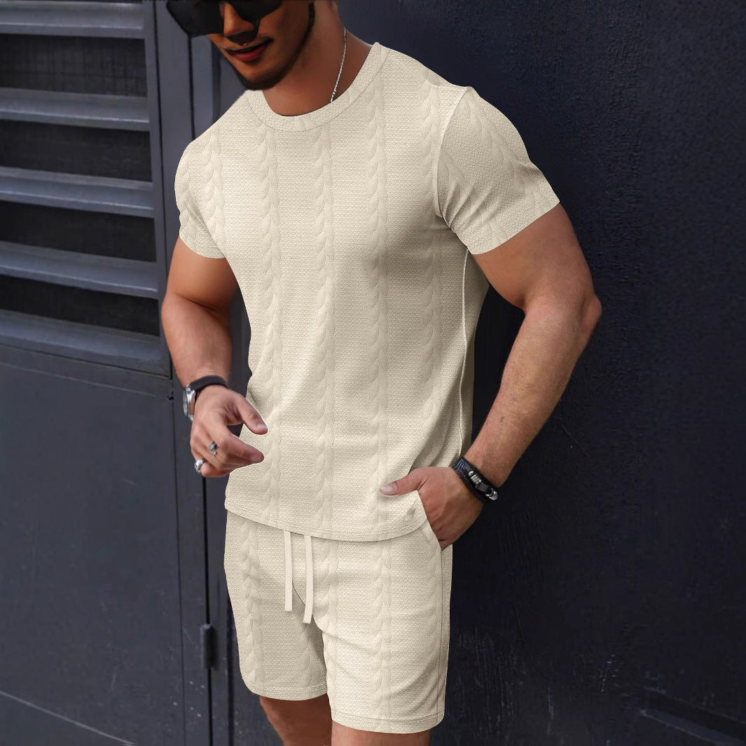 Herren Sportliches Kurzarmset mit strukturierter Oberfläche Aliams