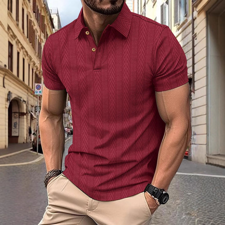 Herren Kurzarm Poloshirt mit strukturiertem Design und eleganter Knopfleiste Aliams