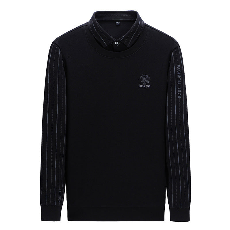 Herren eleganter Strickpullover mit hochwertiger Struktur und modischem Stehkragen Aliams