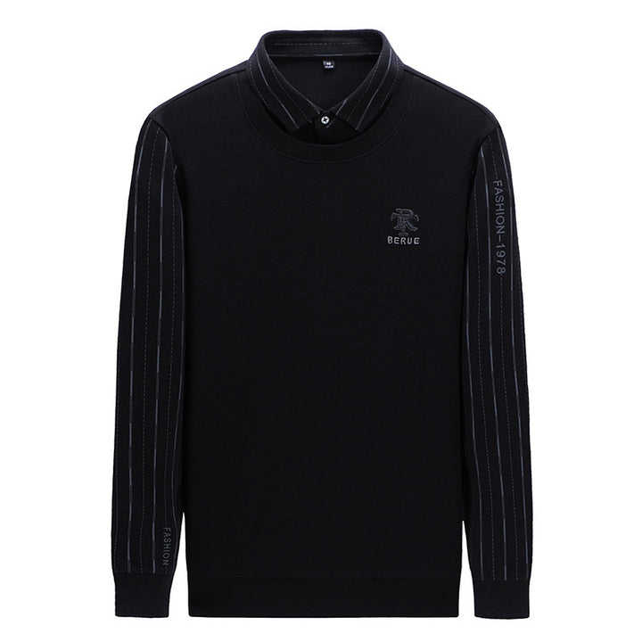 Herren eleganter Strickpullover mit hochwertiger Struktur und modischem Stehkragen Aliams