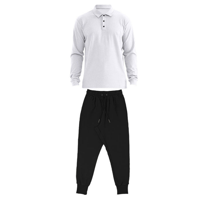 Herren Sportliches Langarm-Polo und Jogginghose Set Aliams