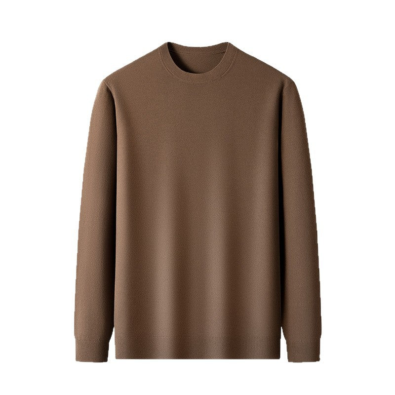 Herren Klassischer Rundhalspullover aus feiner Wolle Aliams