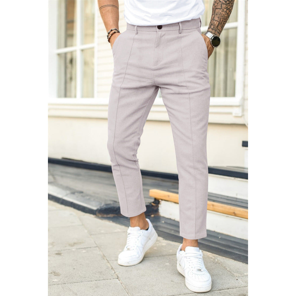 Herren elegante Chino-Hose mit schmalem Schnitt Aliams