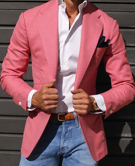 Herren Eleganter Leinenblazer mit modernem Schnitt und strukturiertem Gewebe Aliams