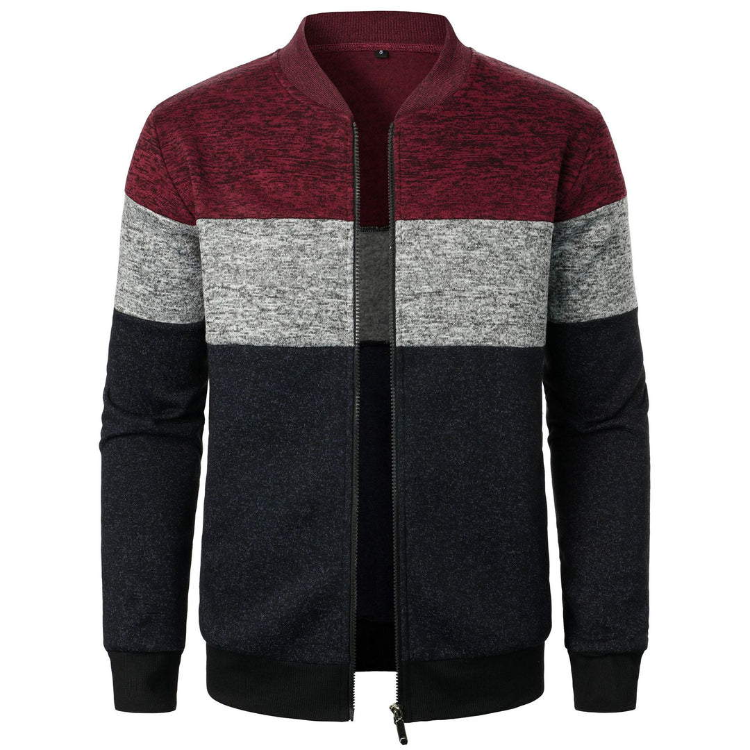 Herren Sportliche Sweatjacke mit modernem Streifenmuster und elastischem Abschluss Aliams