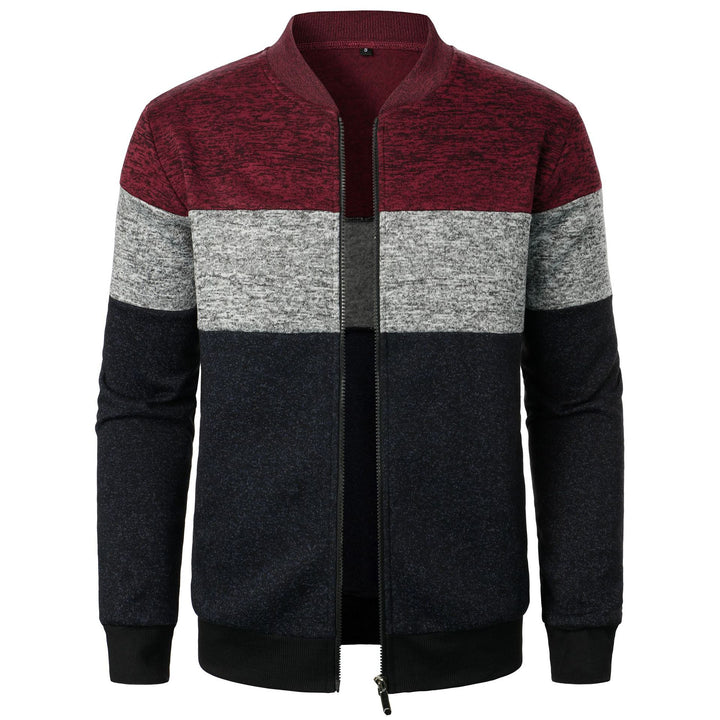 Herren Sportliche Sweatjacke mit modernem Streifenmuster und elastischem Abschluss Aliams