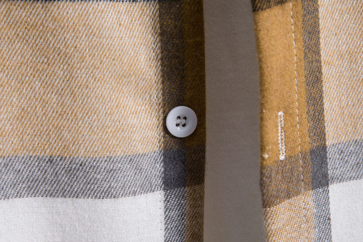 Herren Karohemdjacke mit integriertem Kapuzenpullover und bequemen Knopfdetails Aliams