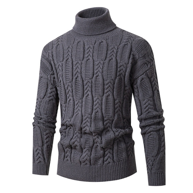 Herren Hochwertiger Rollkragenpullover mit Strukturmuster Aliams