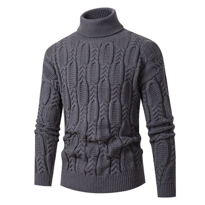 Herren Hochwertiger Rollkragenpullover mit Strukturmuster Aliams