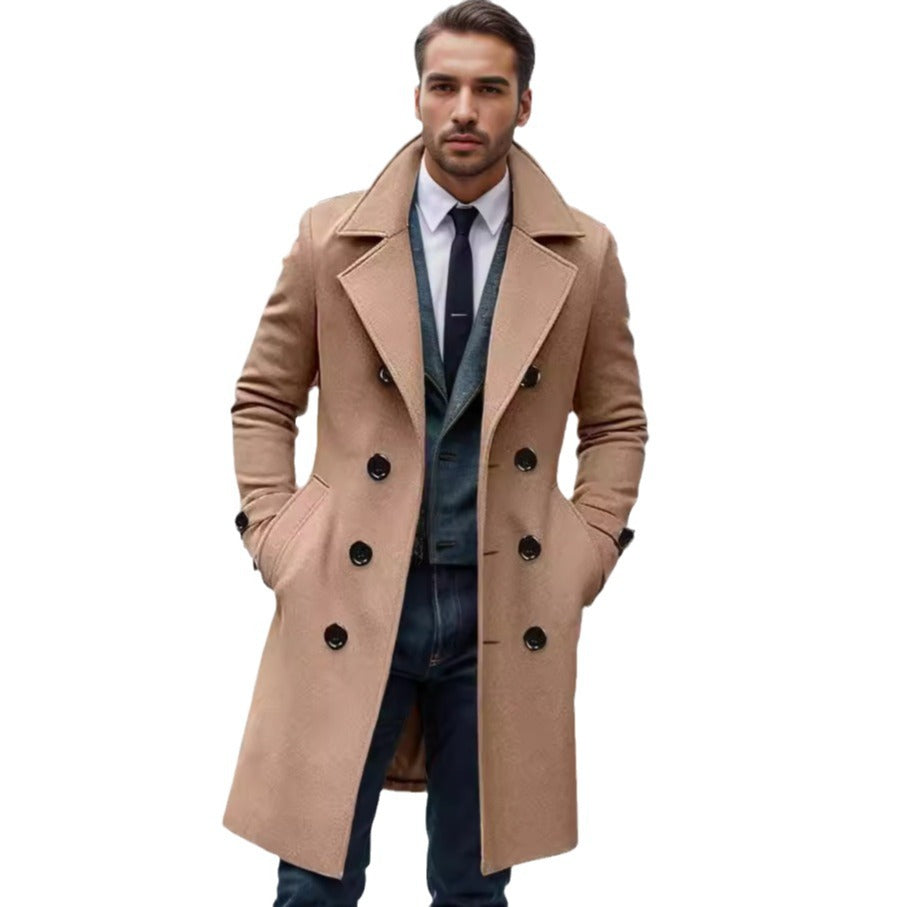 Herren eleganter doppelreihiger Übercoat Aliams