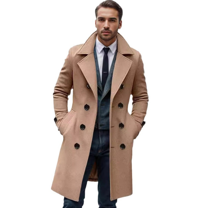 Herren eleganter doppelreihiger Übercoat Aliams