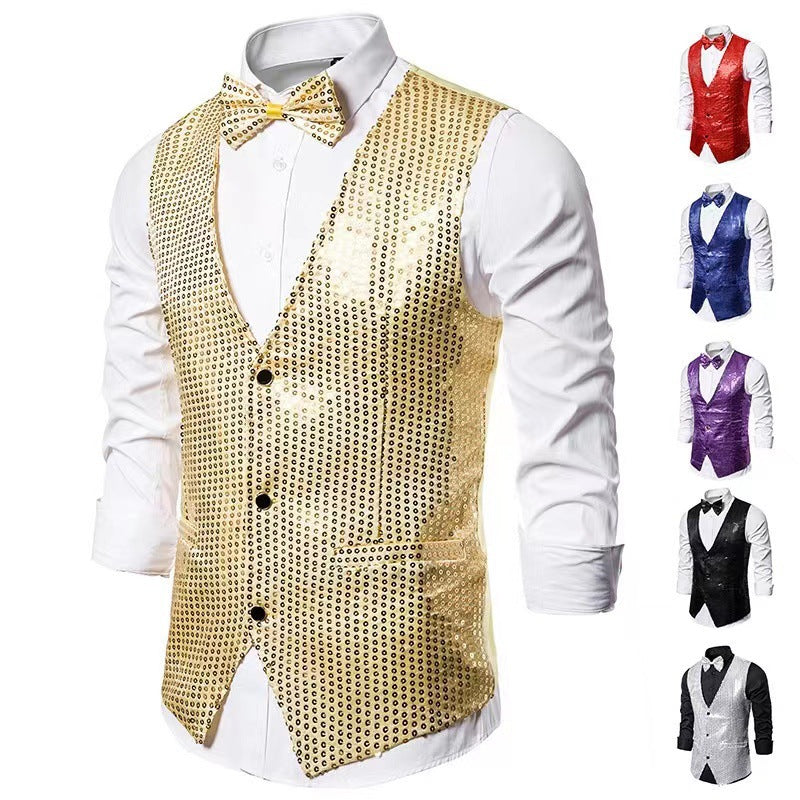 Herren eleganter Anzug mit glitzernden Pailletten und idealem Slim-Fit Aliams