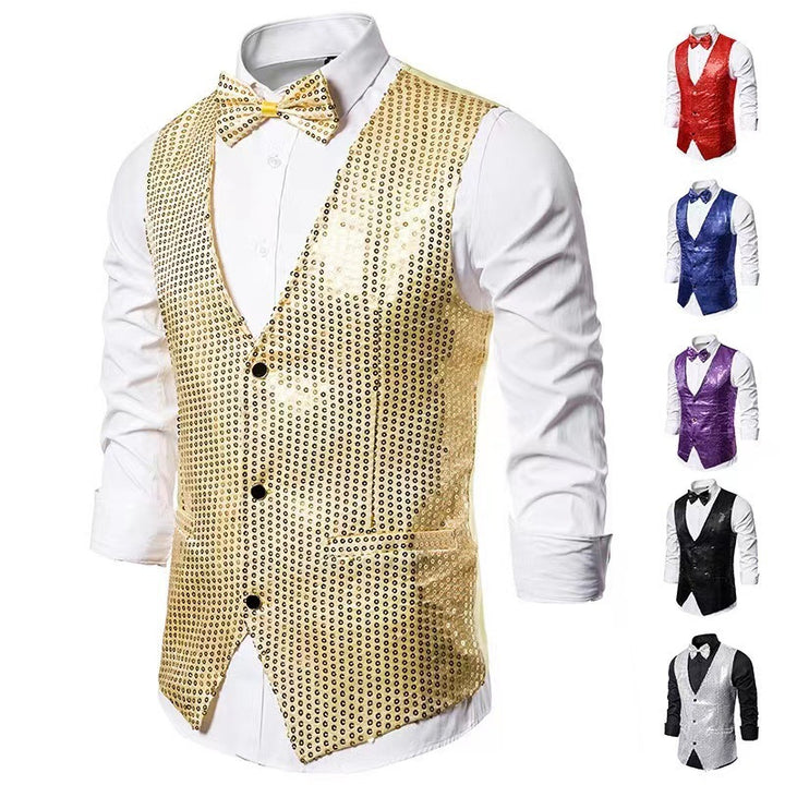 Herren eleganter Anzug mit glitzernden Pailletten und idealem Slim-Fit Aliams