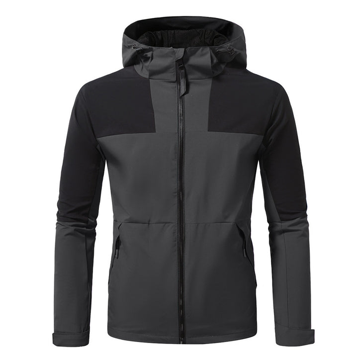 Herren funktionale Outdoor-Jacke mit verstellbarem Kapuzenbereich Aliams