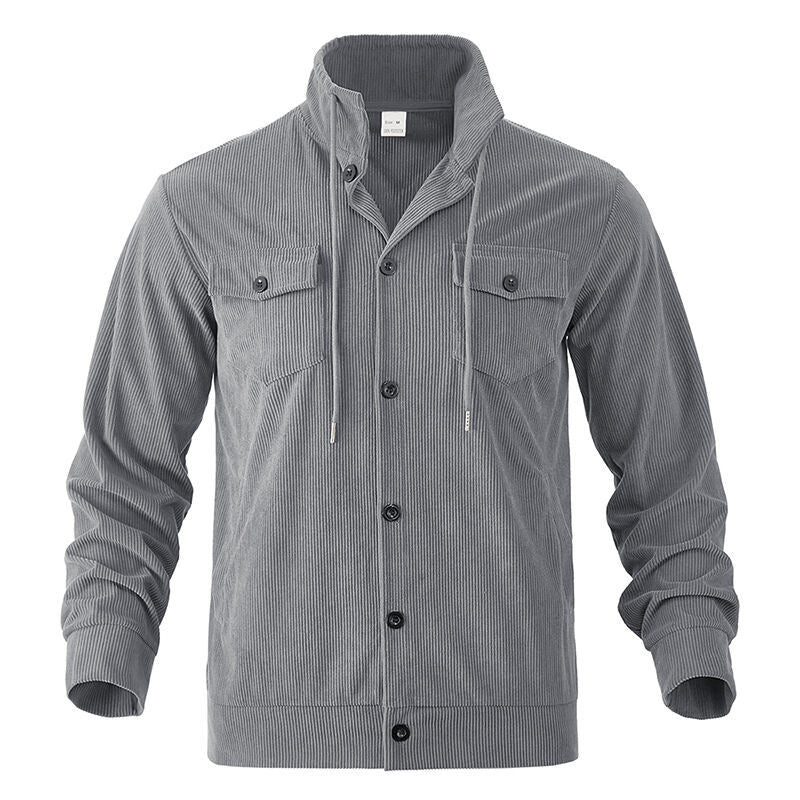 Herren Cordjacke mit vertikaler Struktur und praktischen Brusttaschen Aliams