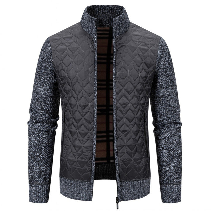 Herren Steppjacke mit hohem Kragen und eleganter Strickästhetik Aliams