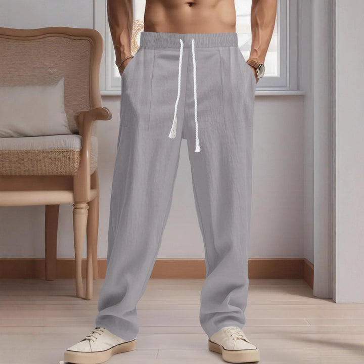 Herren bequeme Freizeithose mit elastischem Bund und Seitentaschen Aliams