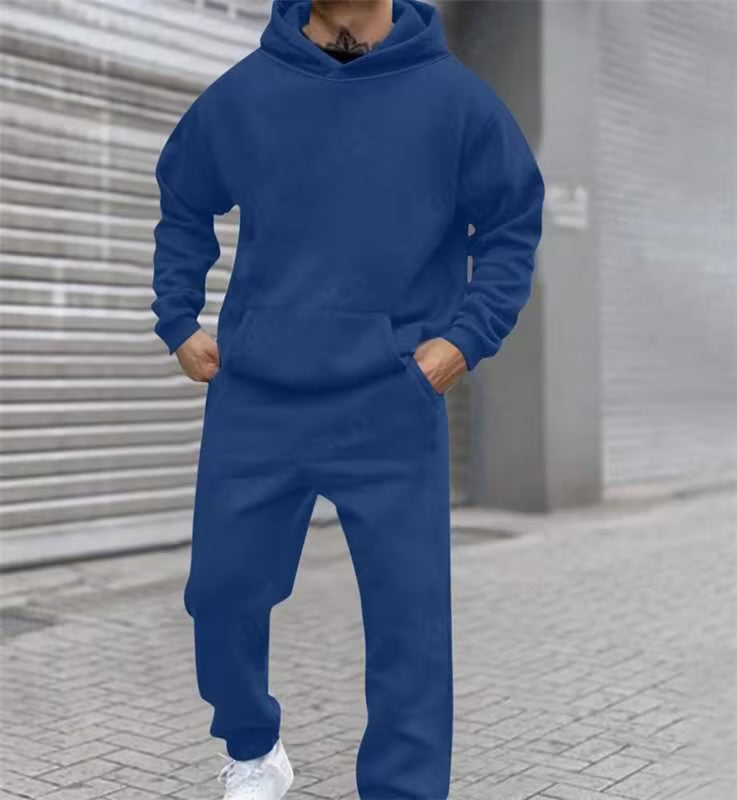 Herren bequemer Freizeitanzug mit oversized Schnitt und Kängurutasche Aliams