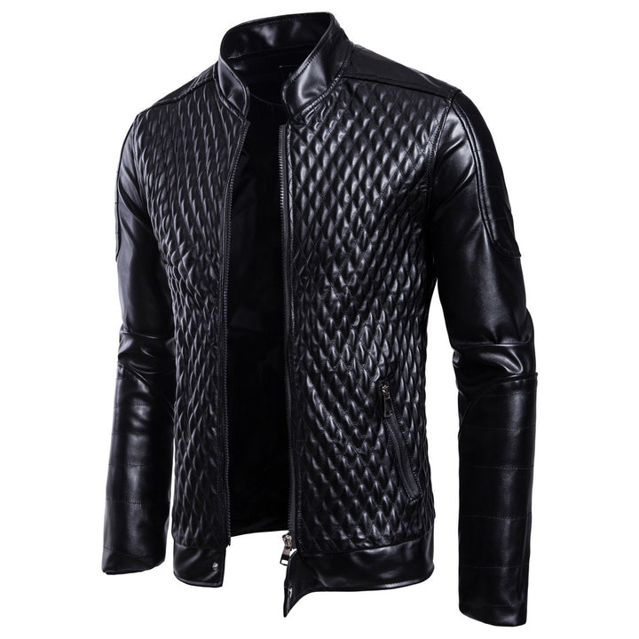 Herren stylische gesteppte Lederjacke Aliams