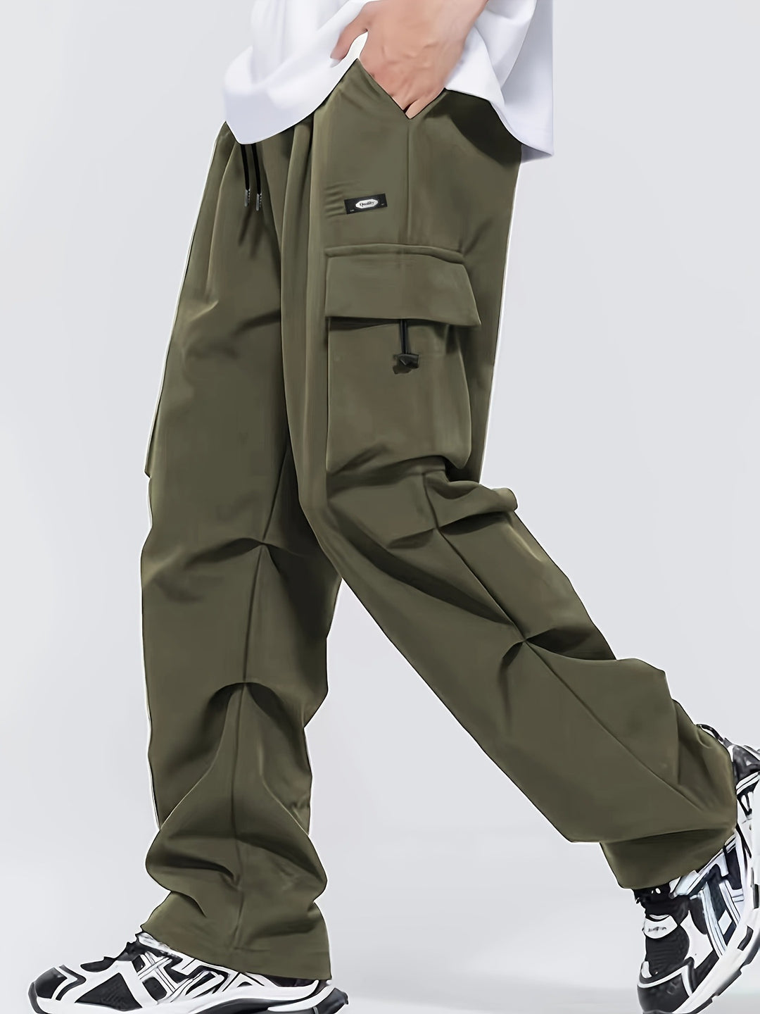 Herren Cargo-Hose mit multifunktionalen Taschen und verstellbarem Bund Hedi-Mode