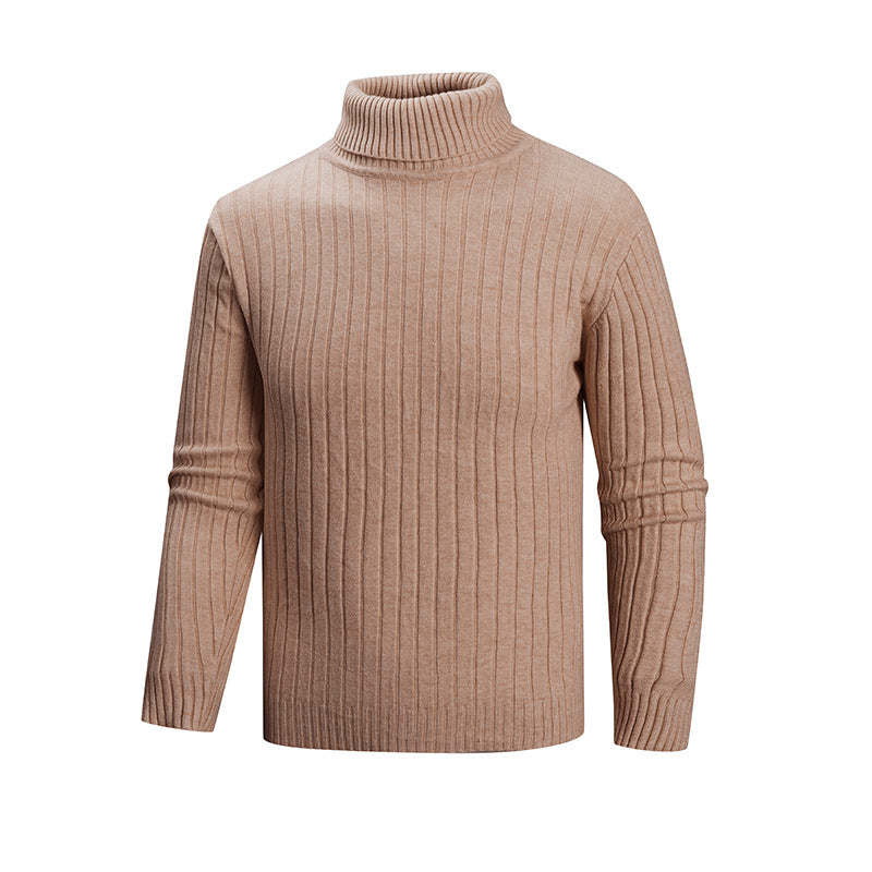 Herren eleganter Pullover mit hohem Kragen und feiner Rippenstruktur Aliams