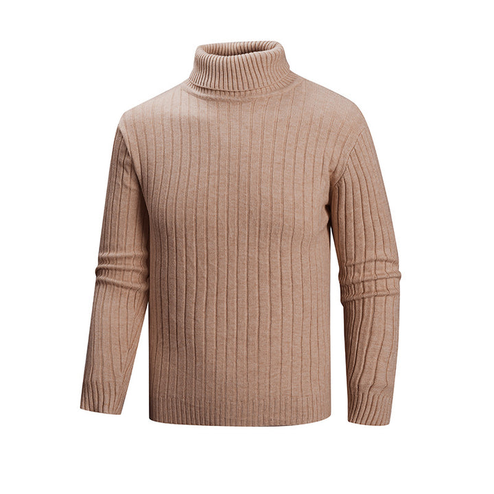 Herren eleganter Pullover mit hohem Kragen und feiner Rippenstruktur Aliams