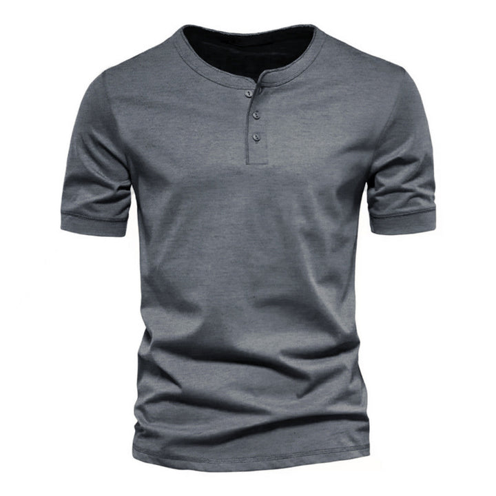 Herren stilvolles Kurzarm-Henley-Shirt aus atmungsaktiver Baumwolle Aliams