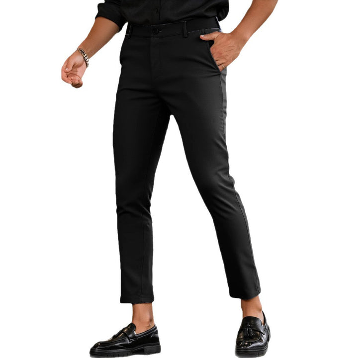 Herren elegante Slim-Fit Freizeithose mit elastischem Bund und klassischen Details Aliams