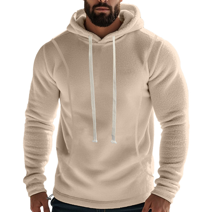Herren bequemer Kapuzenpullover aus weichem Fleece mit dekorativen Nähten Aliams