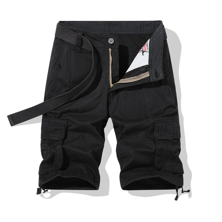 Herren vielseitige Cargo-Shorts mit praktischen Seitentaschen und verstellbarem Gürtel Aliams