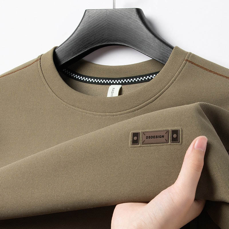 Herren eleganter Rundhalspullover aus feinem Funktionsmaterial Aliams