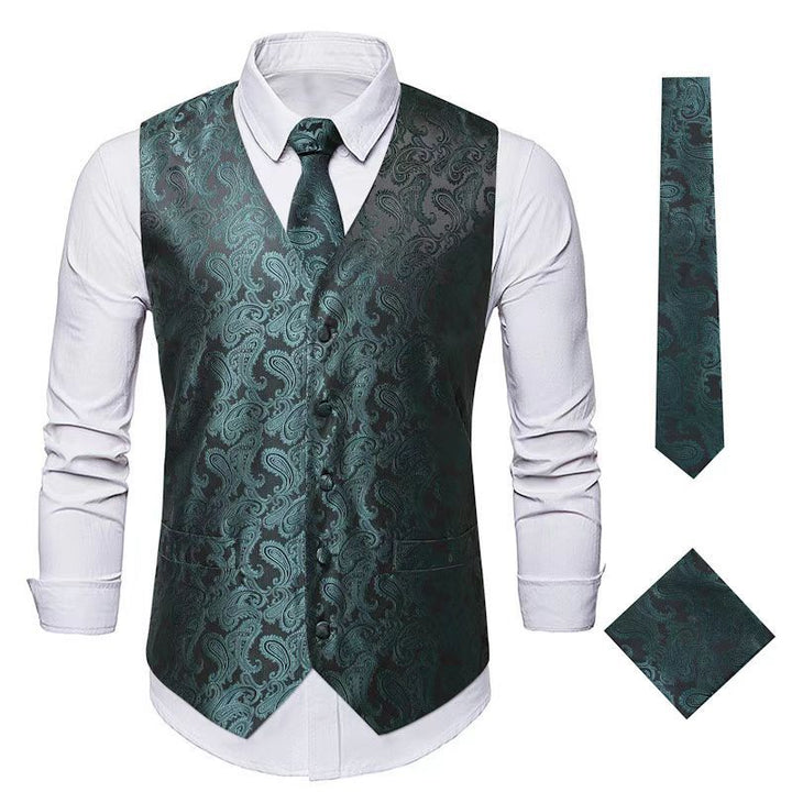 Herren elegante Weste mit floralen Muster Aliams