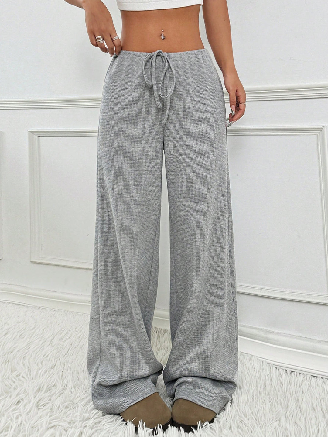 Damen komfortable Relaxhose mit weitem Schnitt und verstellbarem Kordelzug Aliams