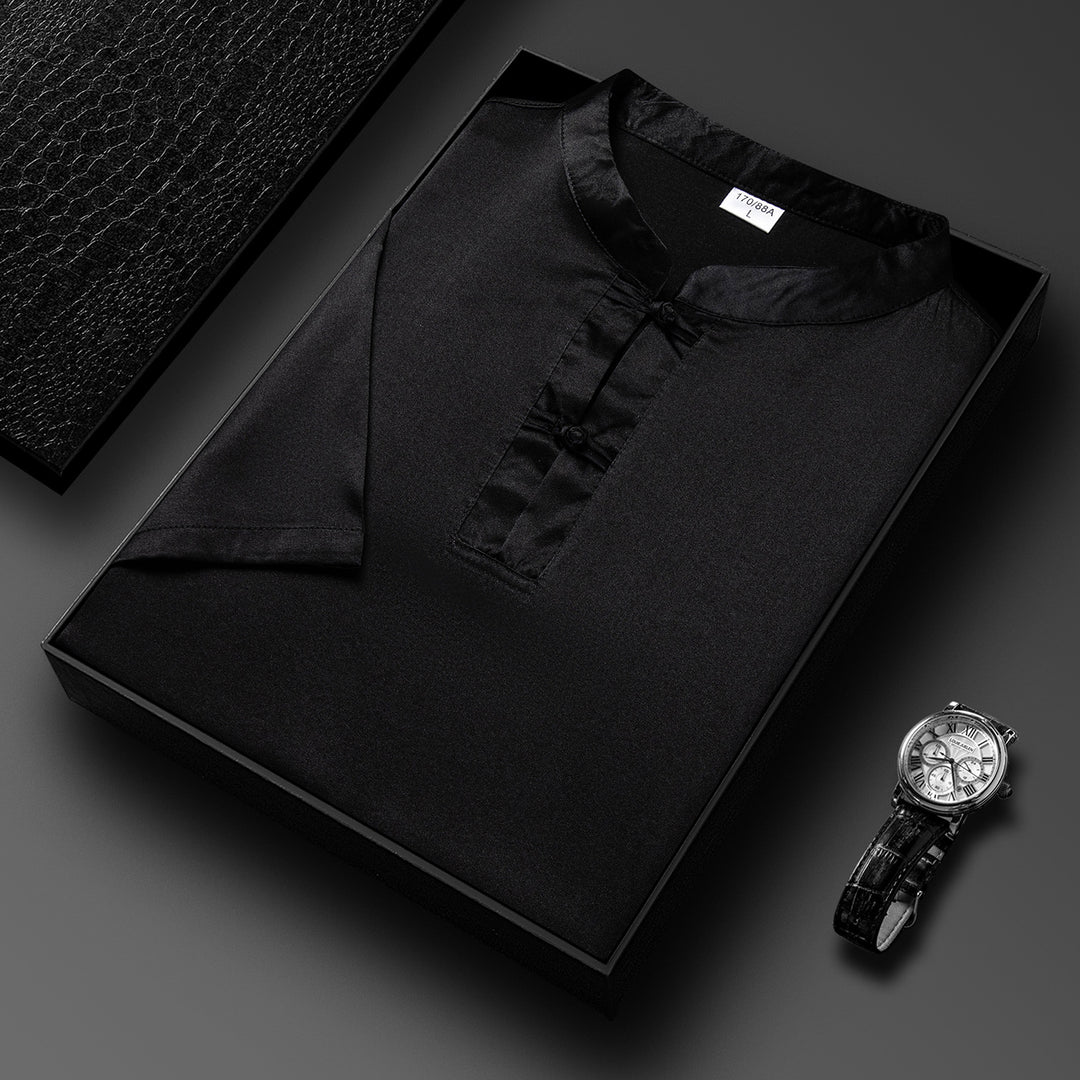 Herren Seidenoberteil mit traditionellem asiatischem Design Aliams