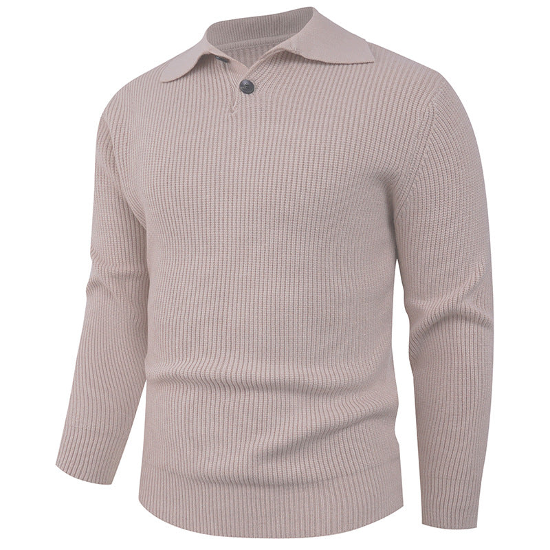 Herren Strickpullover mit modernem Polokragen und funktionalem Knopfverschluss Aliams