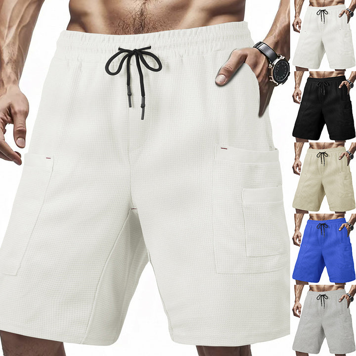 Herren praktische Cargo-Shorts mit seitlichen Taschen und verstellbarem Kordelzug Aliams