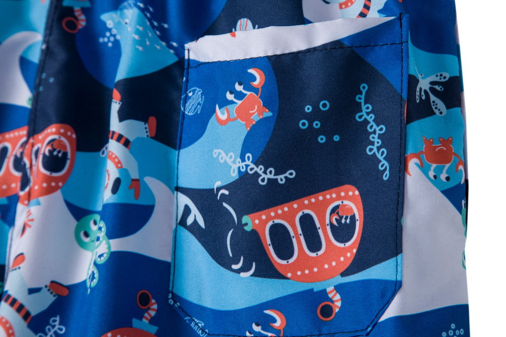 Herren Badeshorts mit tropischem Design und elastischem Bund Aliams