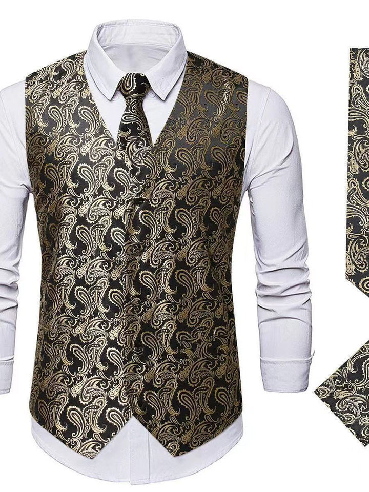 Herren elegante Anzugweste mit Paisley-Muster Aliams